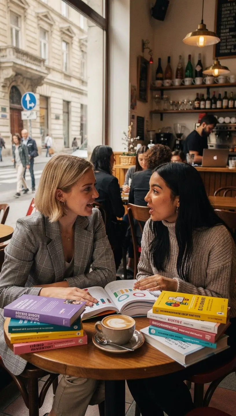 Szemléletes ábra egy személyi pénzügyi alapokra fókuszáló blogról, amely helyi könyvtári együttműködéseket mutat be pénzügyi könyvcsomagokkal.